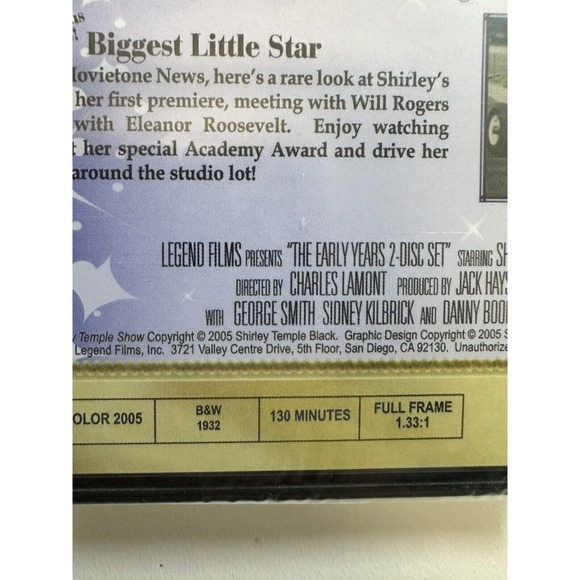 Shirley Temple Storybook Collection DVD The Early Years - My Early Years 2 - Picture 4 of 4